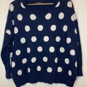 Papermoon Navy Blue Polka Dot Sweater